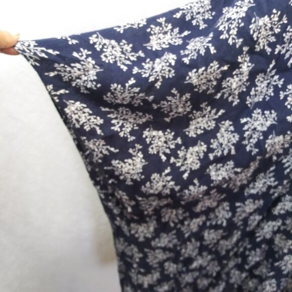 Loft Navy Blue Floral Kimono Cardigan Cover Up Size OS - Picture 5 of 7